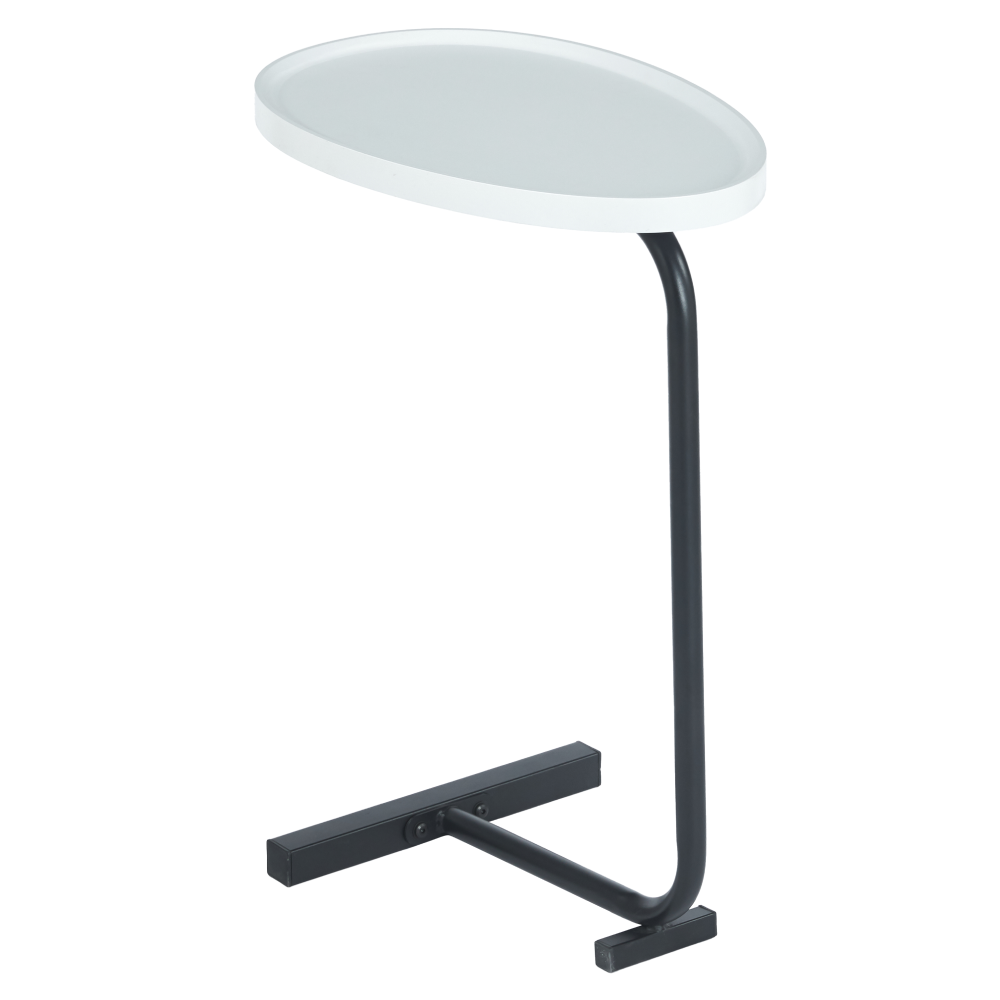 Příruční stolek, bílá/černá, ABERY