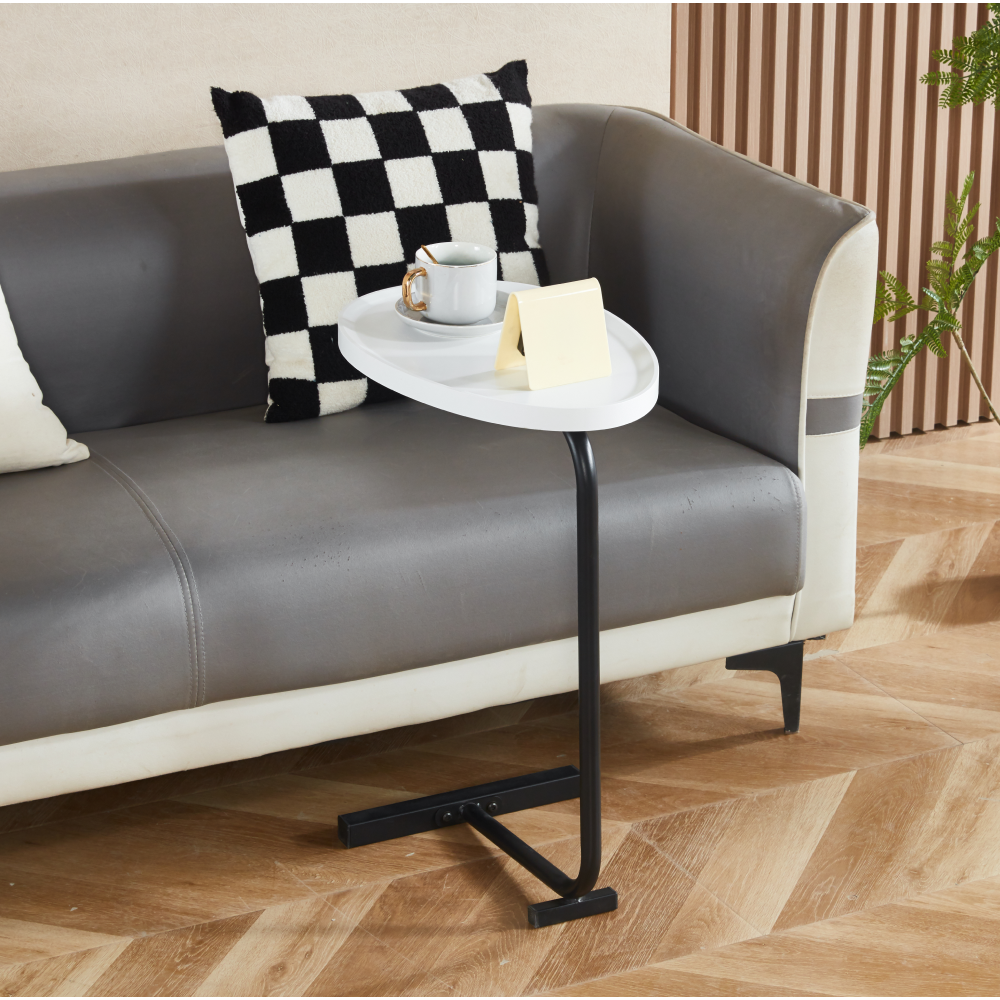 Příruční stolek, bílá/černá, ABERY