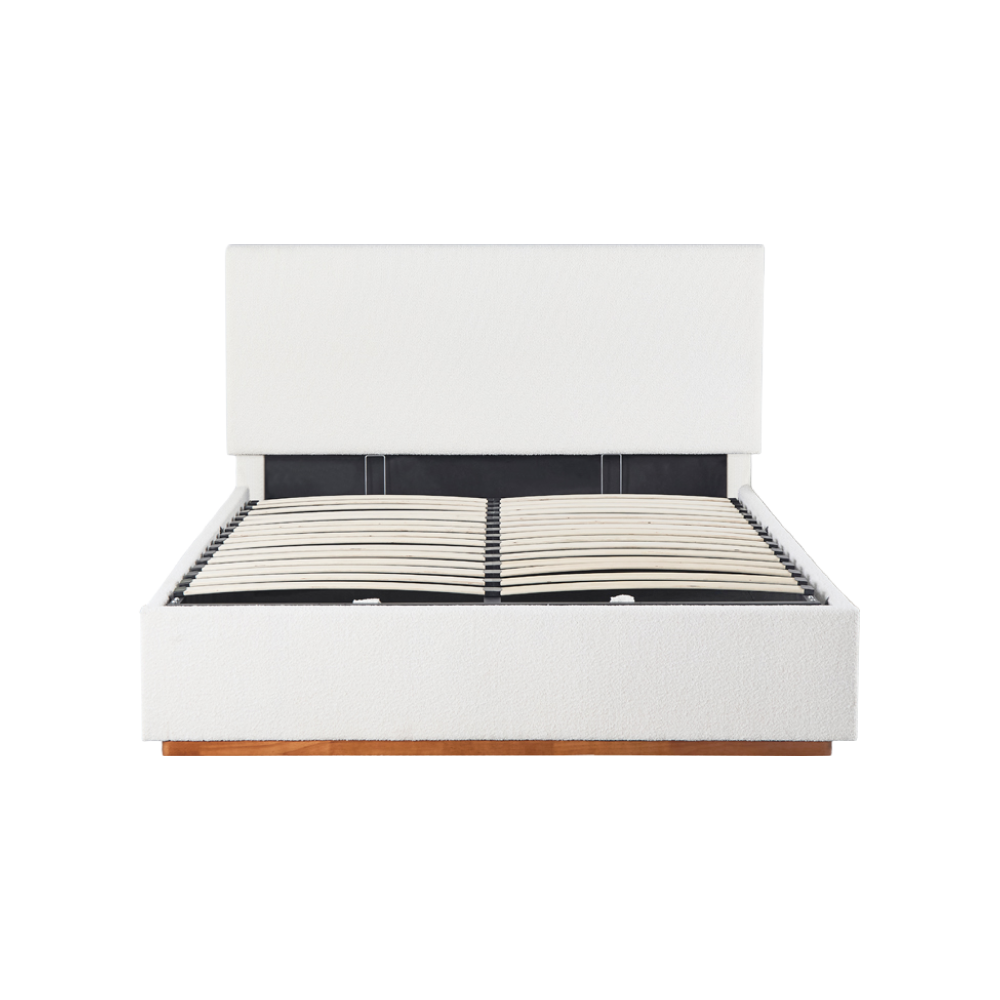 Postel s roštem a úložným prostorem, 180x200, bílá, NUVOLA