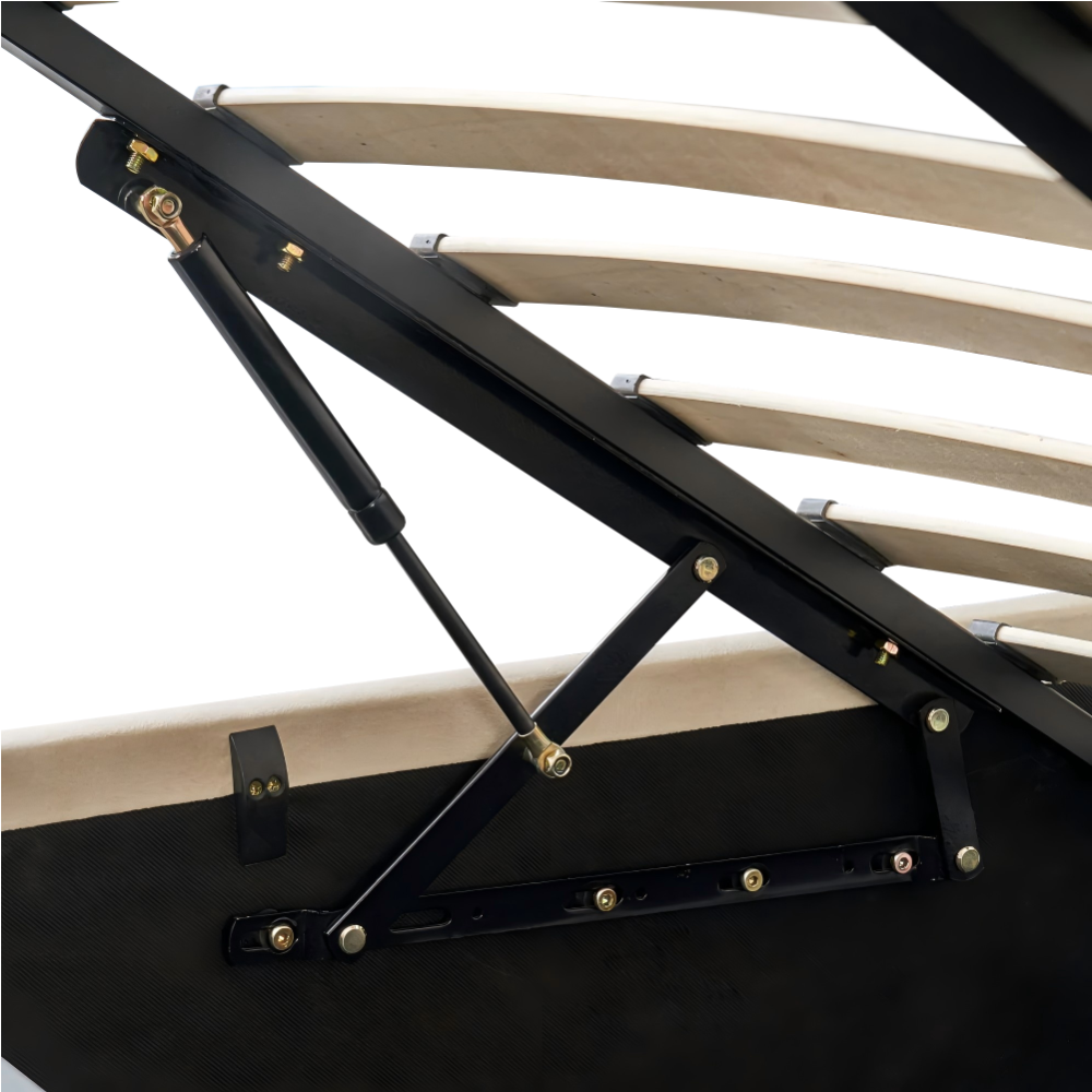 Postel s roštem, 180x200, tmavě šedá Velvet látka, PENELOPE