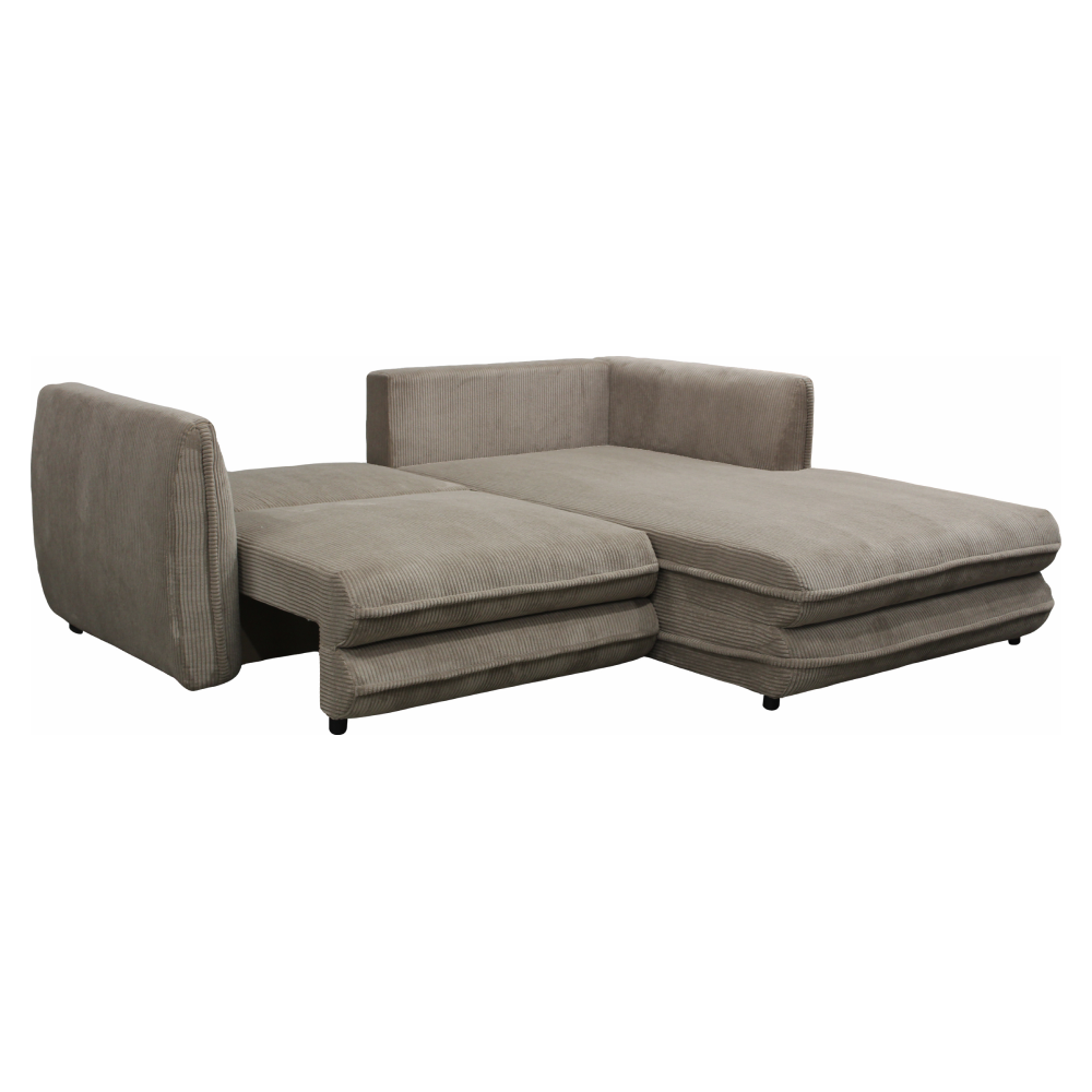 Rozkládací sedací souprava, béžovošedá Taupe, pravá, BUSTER ROH