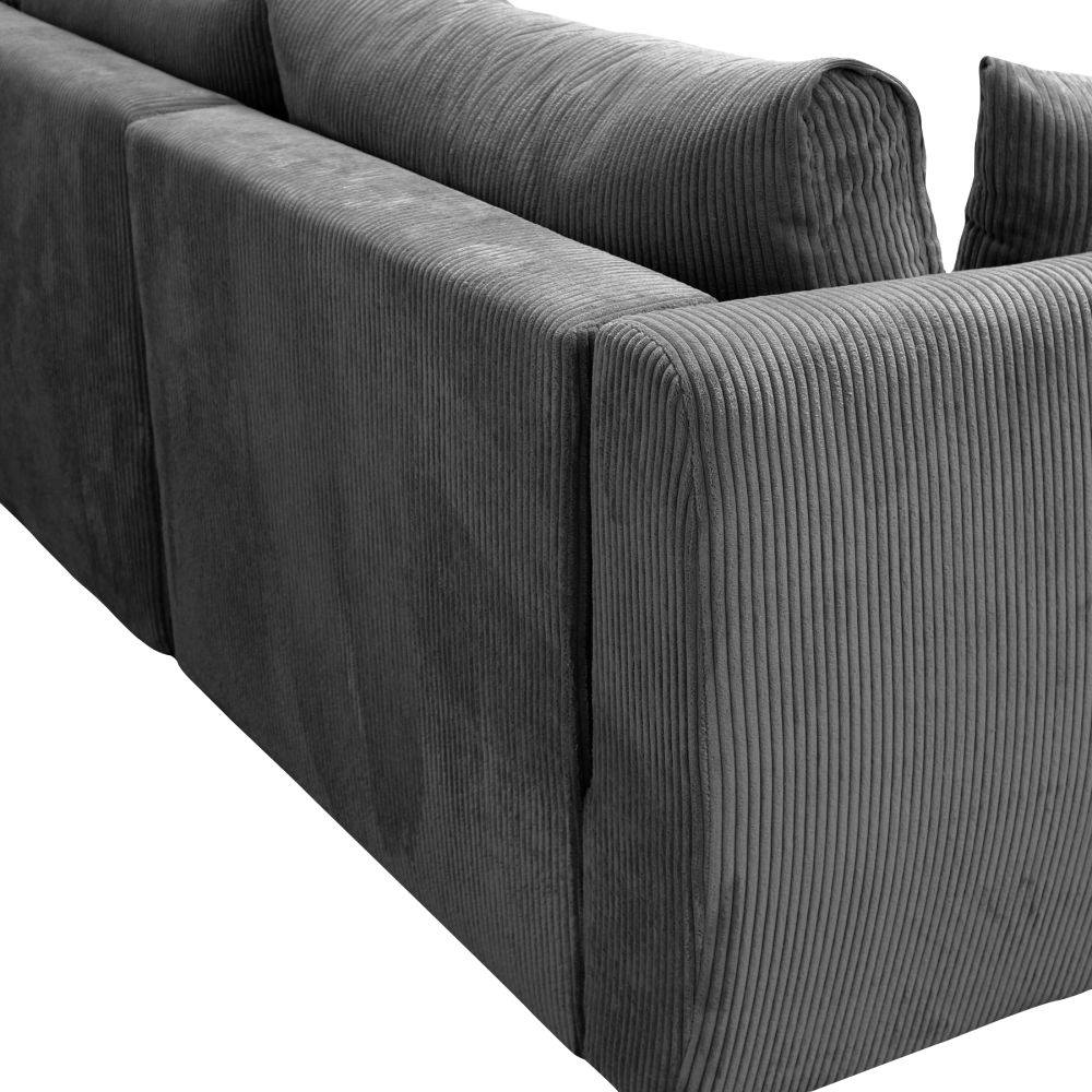 Rozkládací sedací souprava, šedá, levá, BUSTER ROH