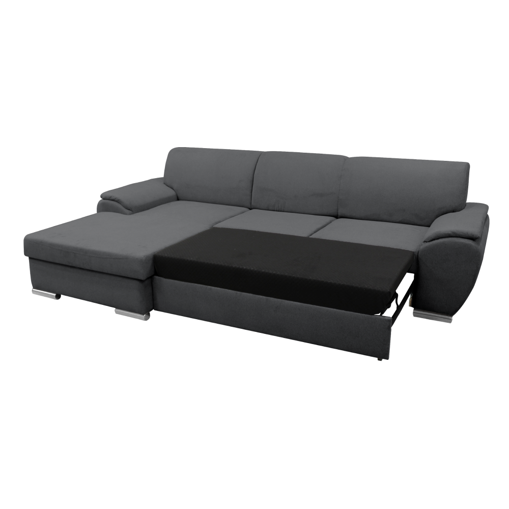 Sedací souprava, šedá látka, levá, PEDRA ROH