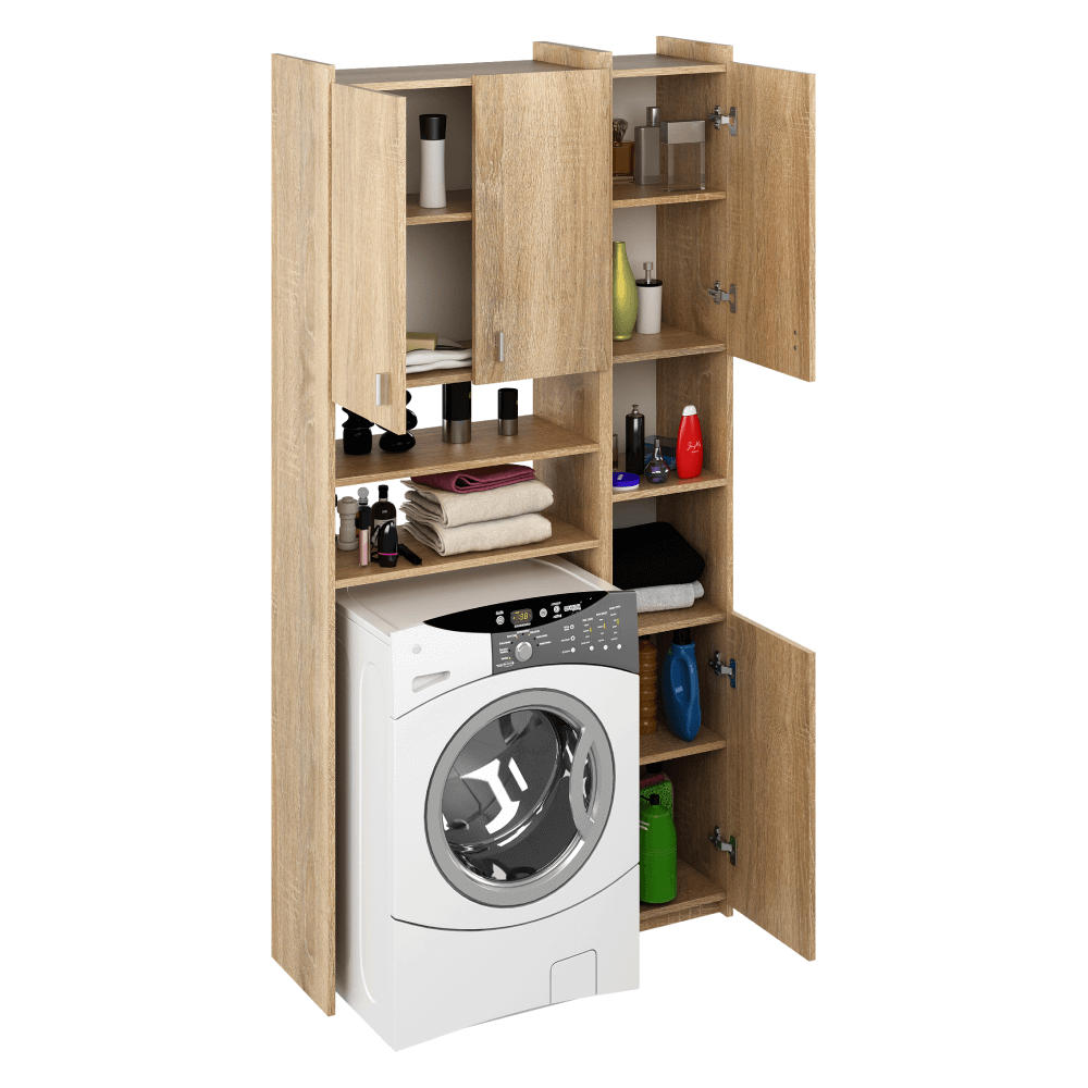 Skříňka nad pračku s regálem, dub sonoma, MIRALI