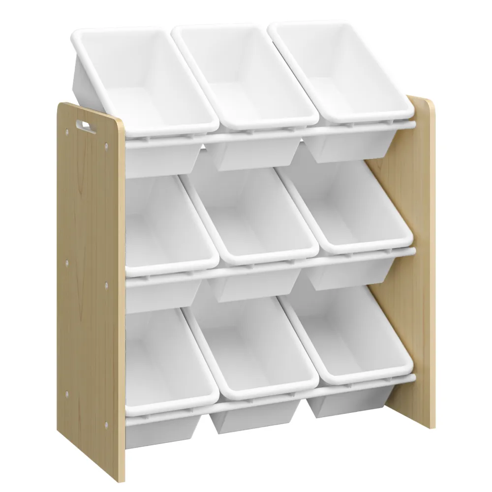 Organizér/regál na hračky, přírodní/bílá, BOIS