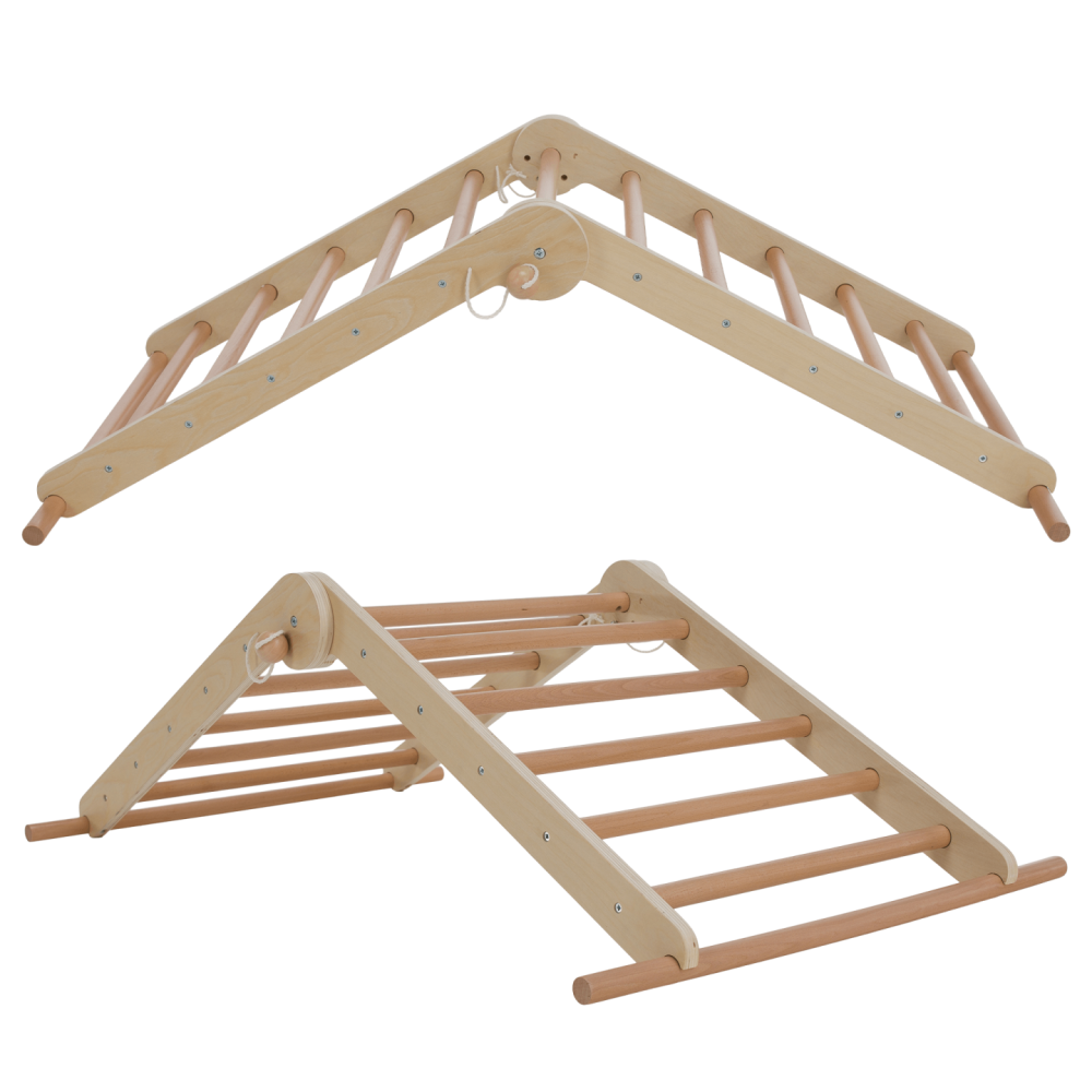 Montessori Piklerové trojúhelník 3v1, přírodní/mix barev, OPRIN