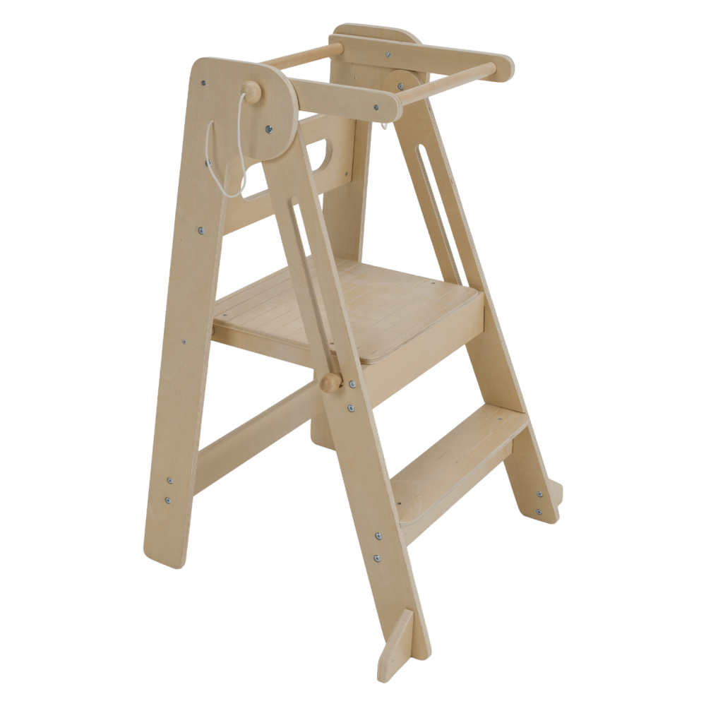 Montessori skládací učící věž, přírodní, URIAN