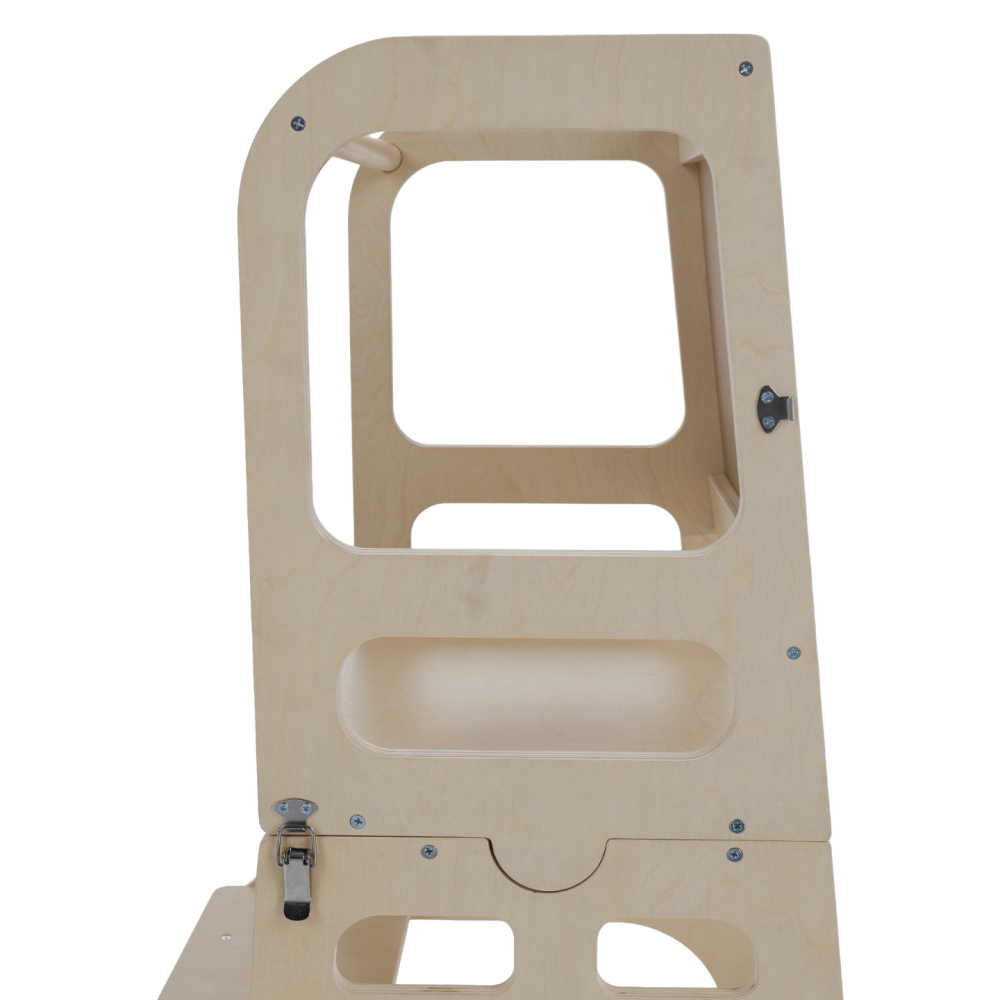 Montessori učící věž 3v1 s tabulí, přírodní, MAGAN