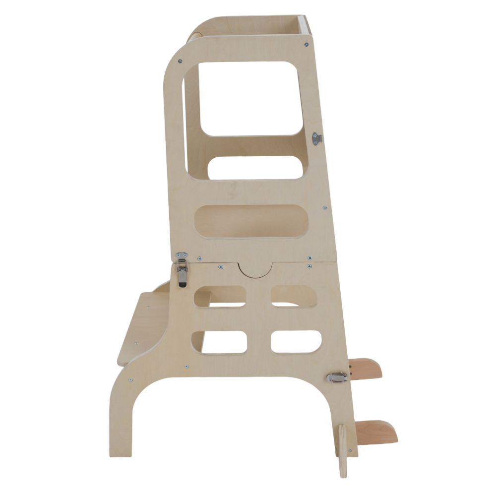 Montessori učící věž 3v1 s tabulí, přírodní, MAGAN