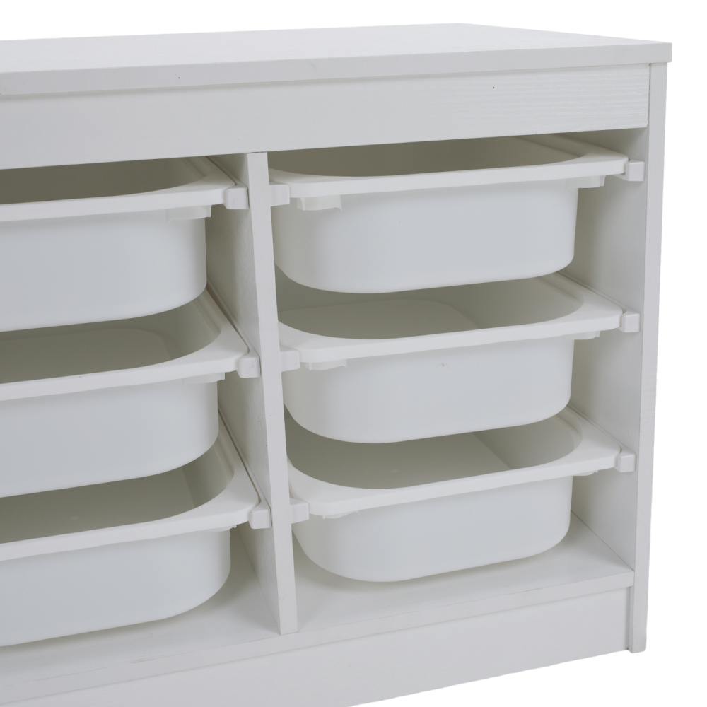 Organizér s úložnými boxy, bílá, TRIMAL