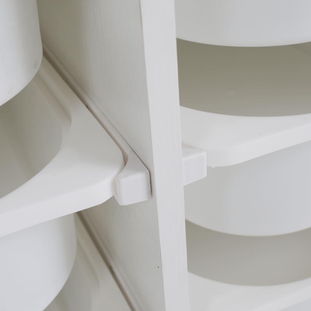 Organizér s úložnými boxy, bílá, TRIMAL