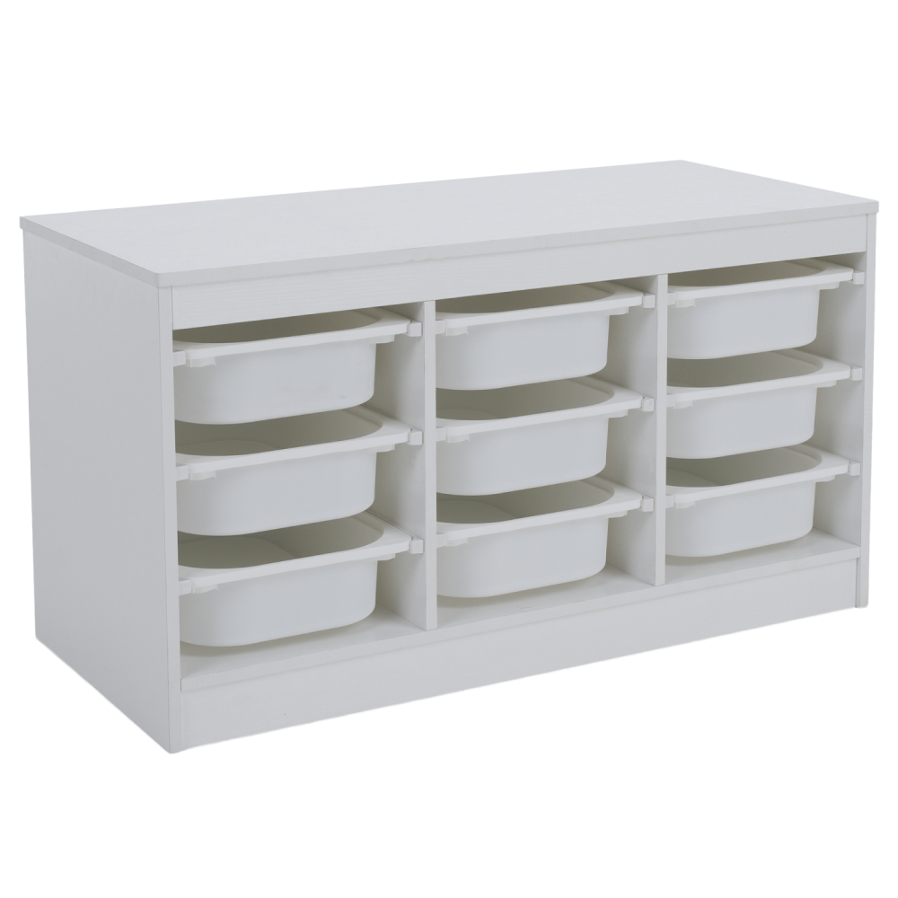 Organizér s úložnými boxy, bílá, TRIMAL