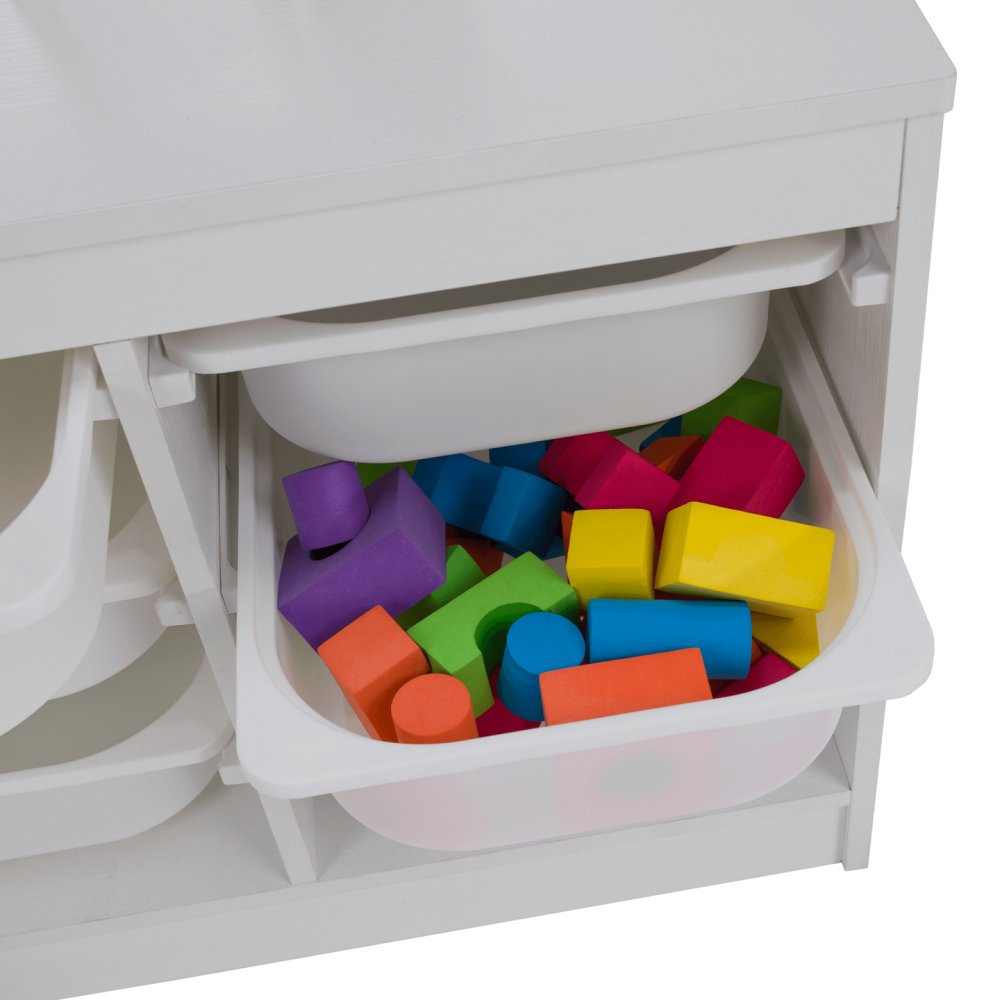 Organizér s úložnými boxy, bílá, TRIMAL