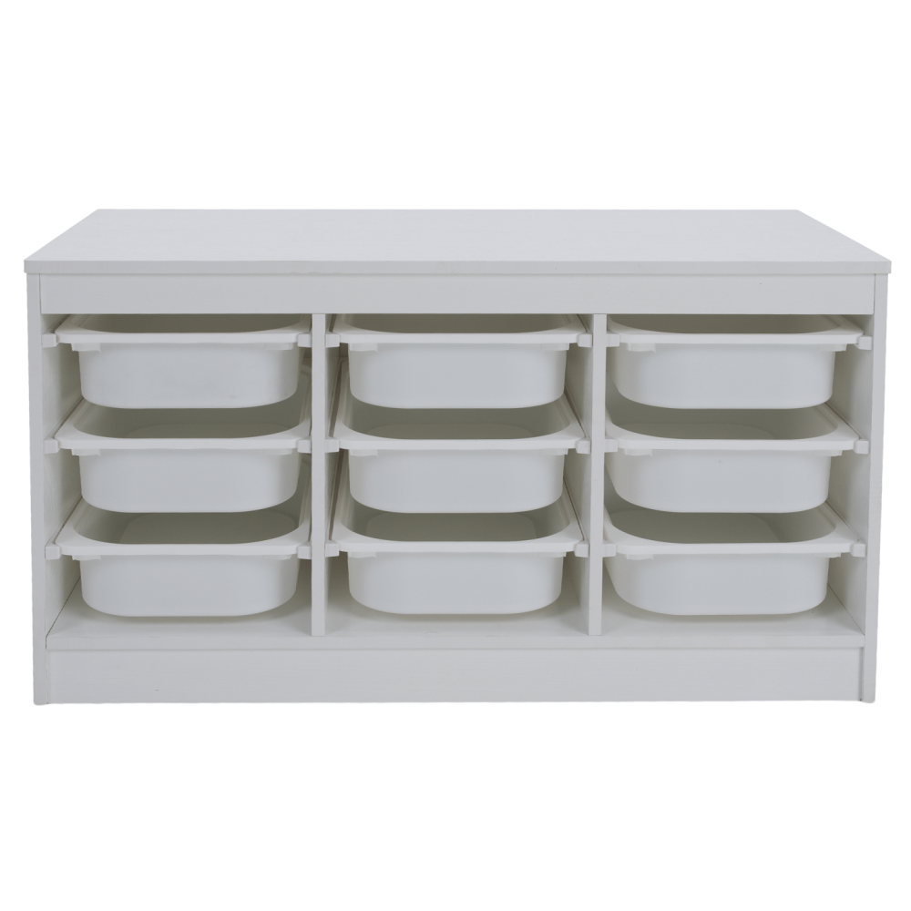 Organizér s úložnými boxy, bílá, TRIMAL