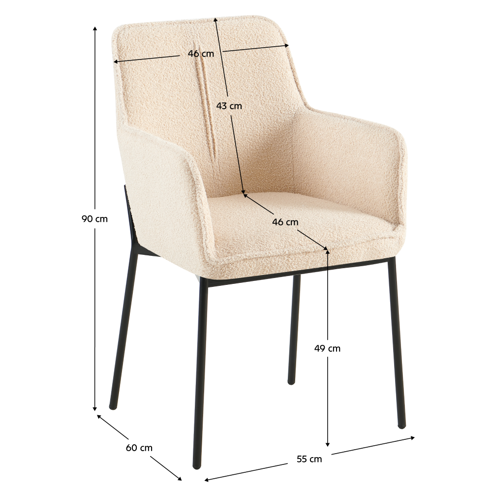 Designové křeslo, béžová/černá, REMOND