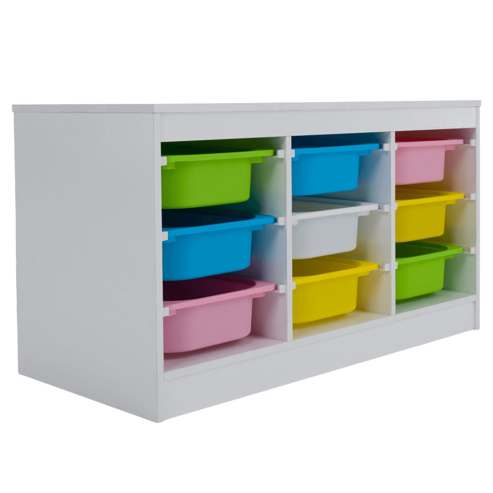 Organizér s úložnými boxy, bílá/mix barev, TRIMAL