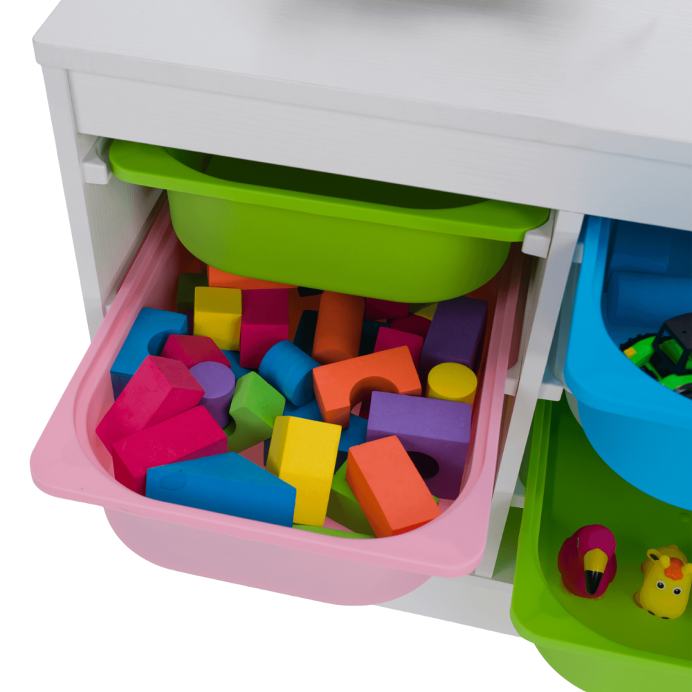 Organizér s úložnými boxy, bílá/mix barev, TRIMAL