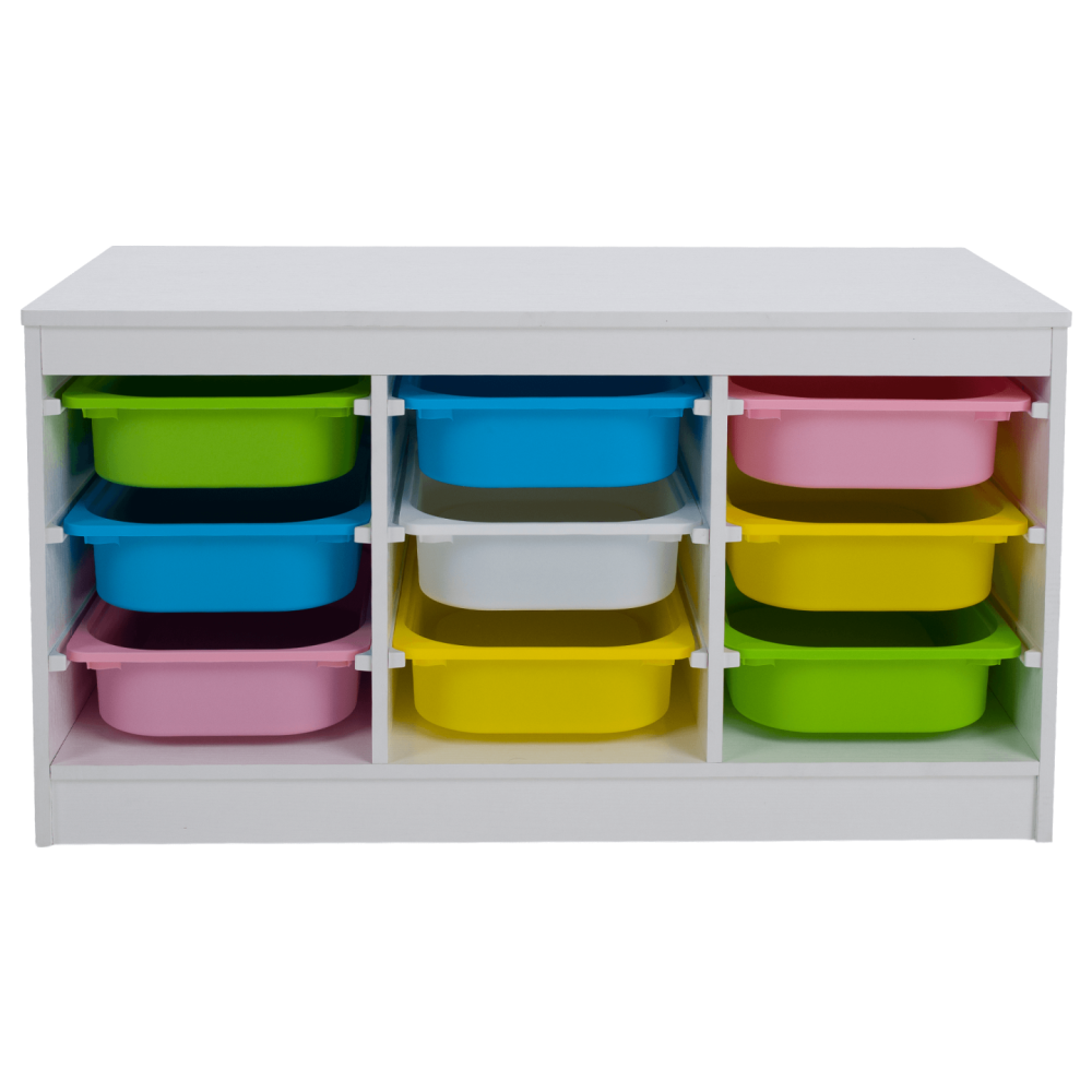 Organizér s úložnými boxy, bílá/mix barev, TRIMAL