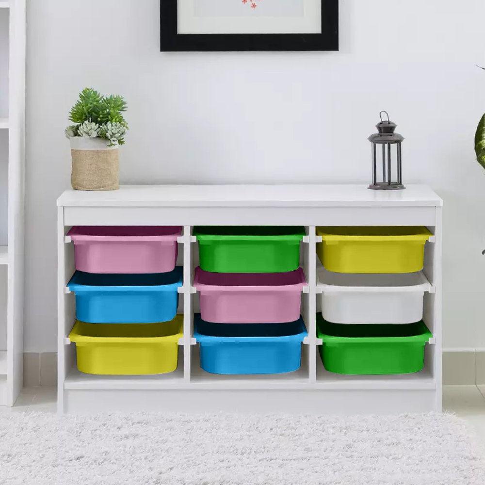 Organizér s úložnými boxy, bílá/mix barev, TRIMAL