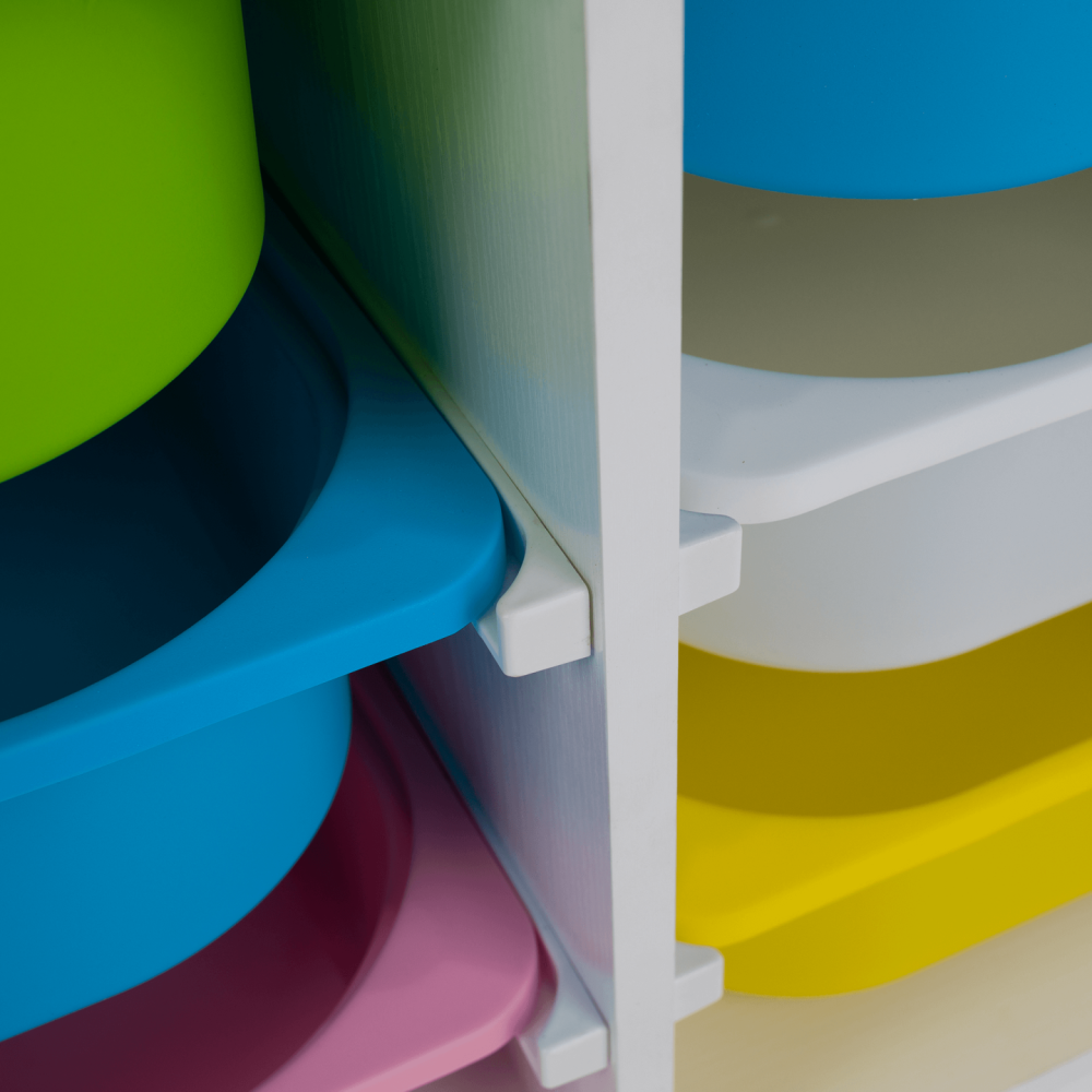 Organizér s úložnými boxy, bílá/mix barev, TRIMAL