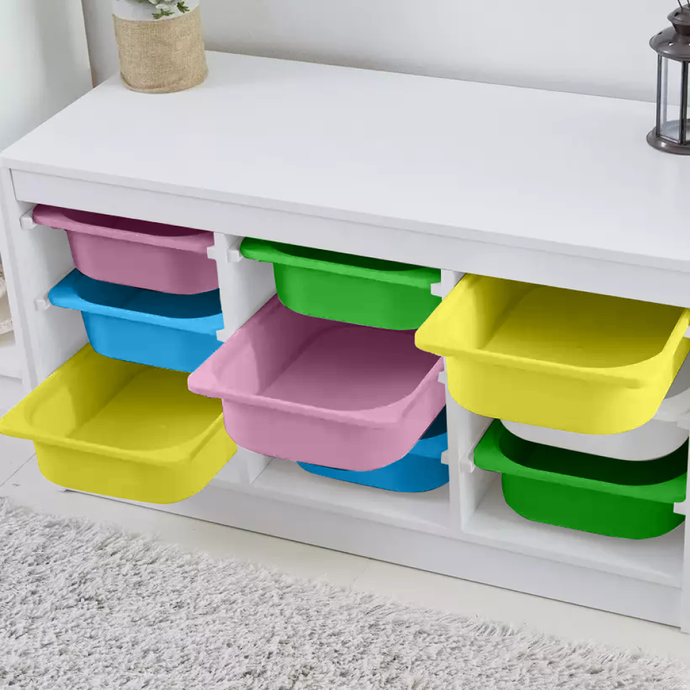Organizér s úložnými boxy, bílá/mix barev, TRIMAL