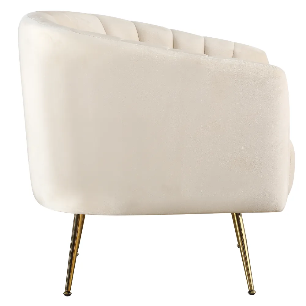 Designové křeslo, béžová Velvet látka/gold chrom-zlatý, BAGY