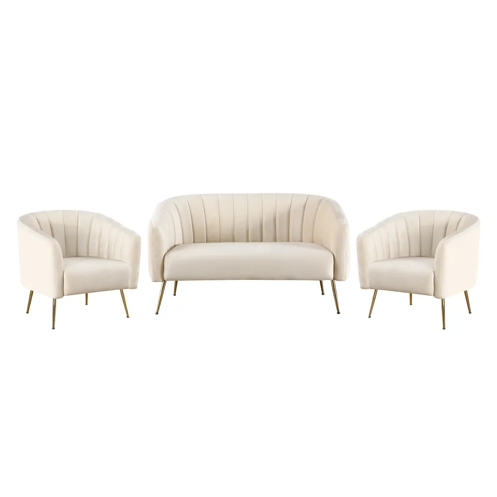 Designové křeslo, béžová Velvet látka/gold chrom-zlatý, BAGY