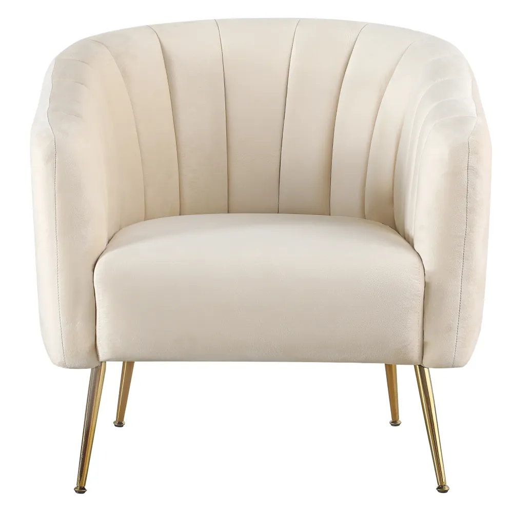 Designové křeslo, béžová Velvet látka/gold chrom-zlatý, BAGY