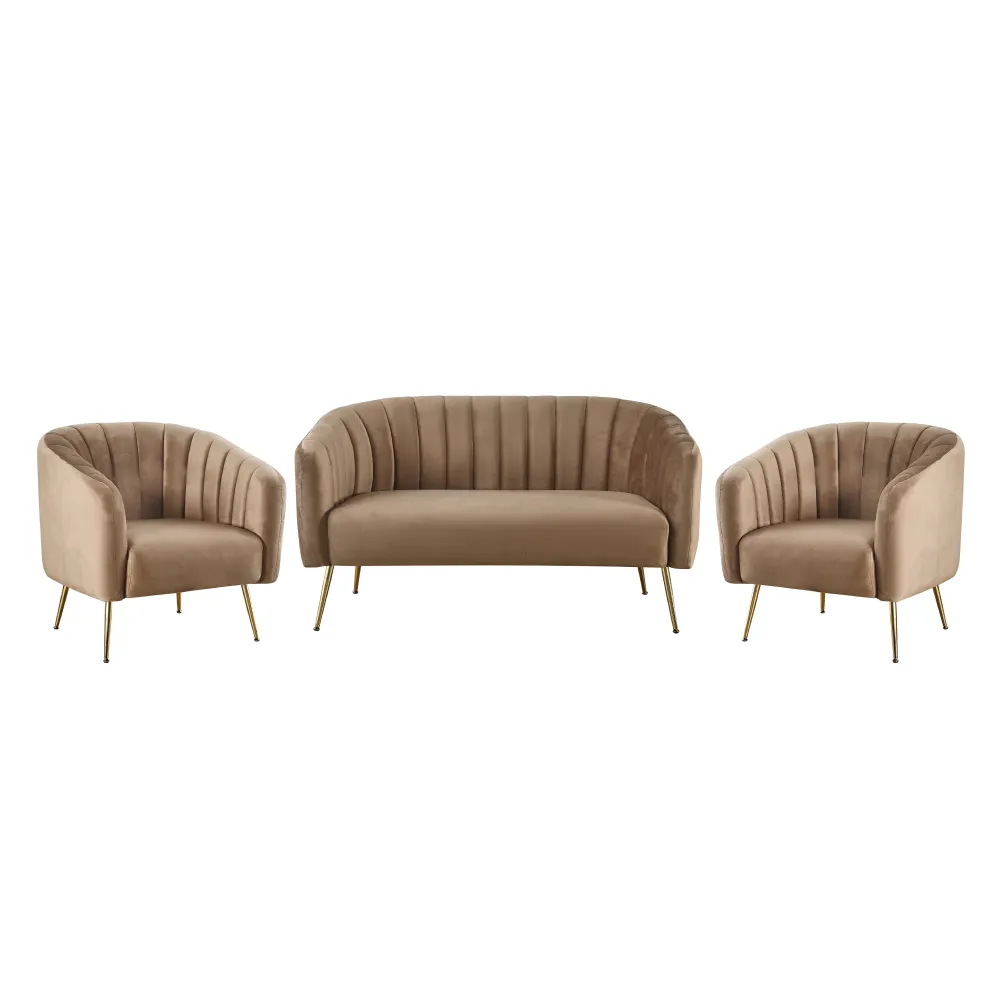 Designové křeslo, hnědá Velvet látka/gold chrom-zlatý, BAGY