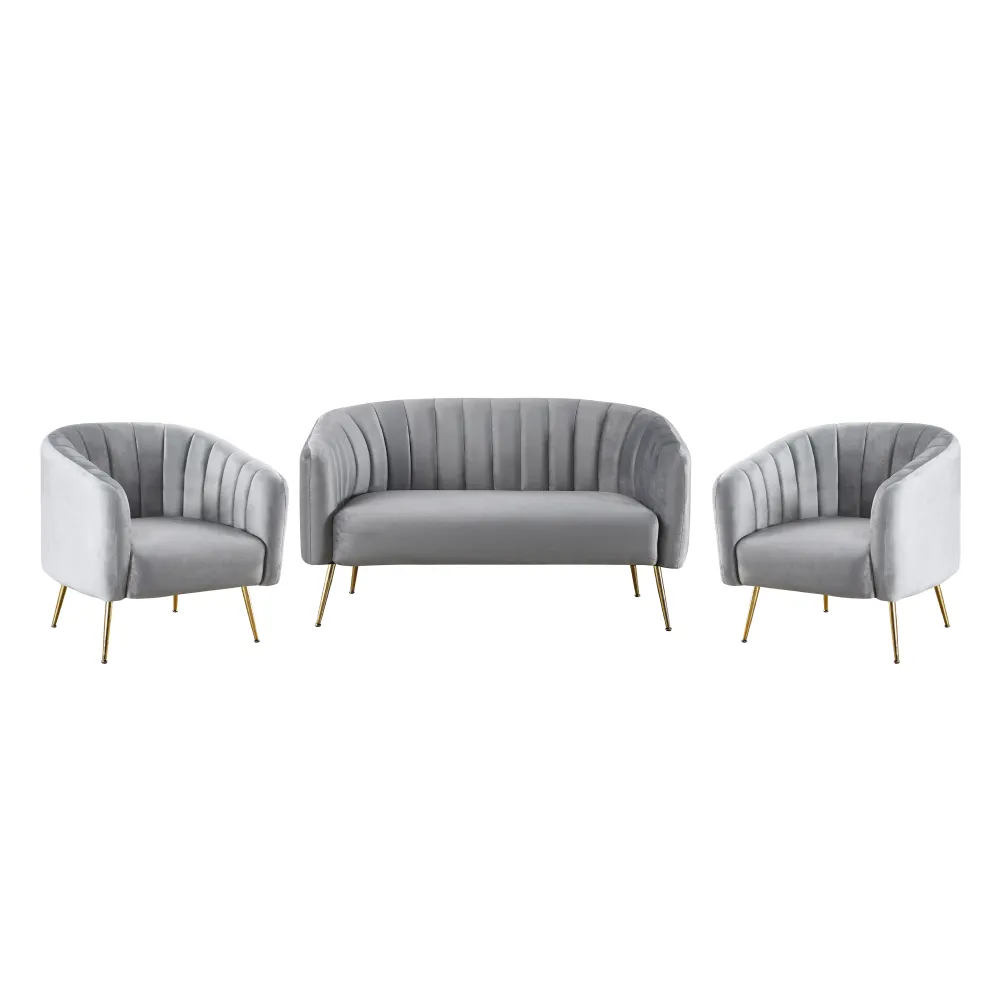 Designové křeslo, šedá Velvet látka/gold chrom-zlatý, BAGY