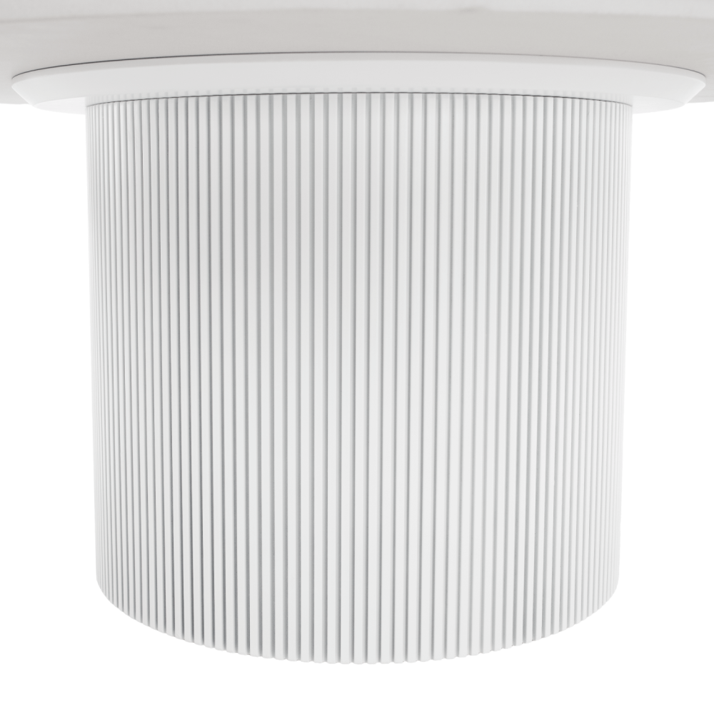 Konferenční stolek, bílý mramor/MDF, průměr 80 cm, MAHIR TYP 1