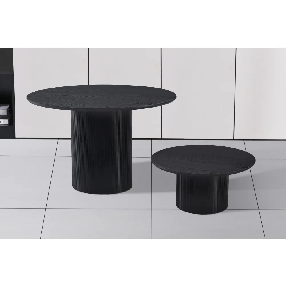 Konferenční stolek, černá, průměr 80 cm, MAHIR TYP 2