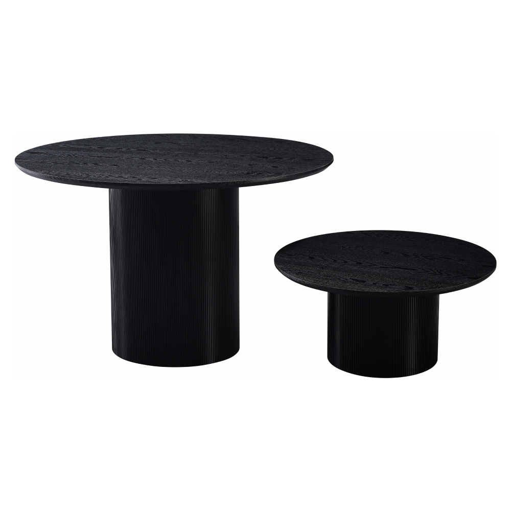 Konferenční stolek, černá, průměr 80 cm, MAHIR TYP 2