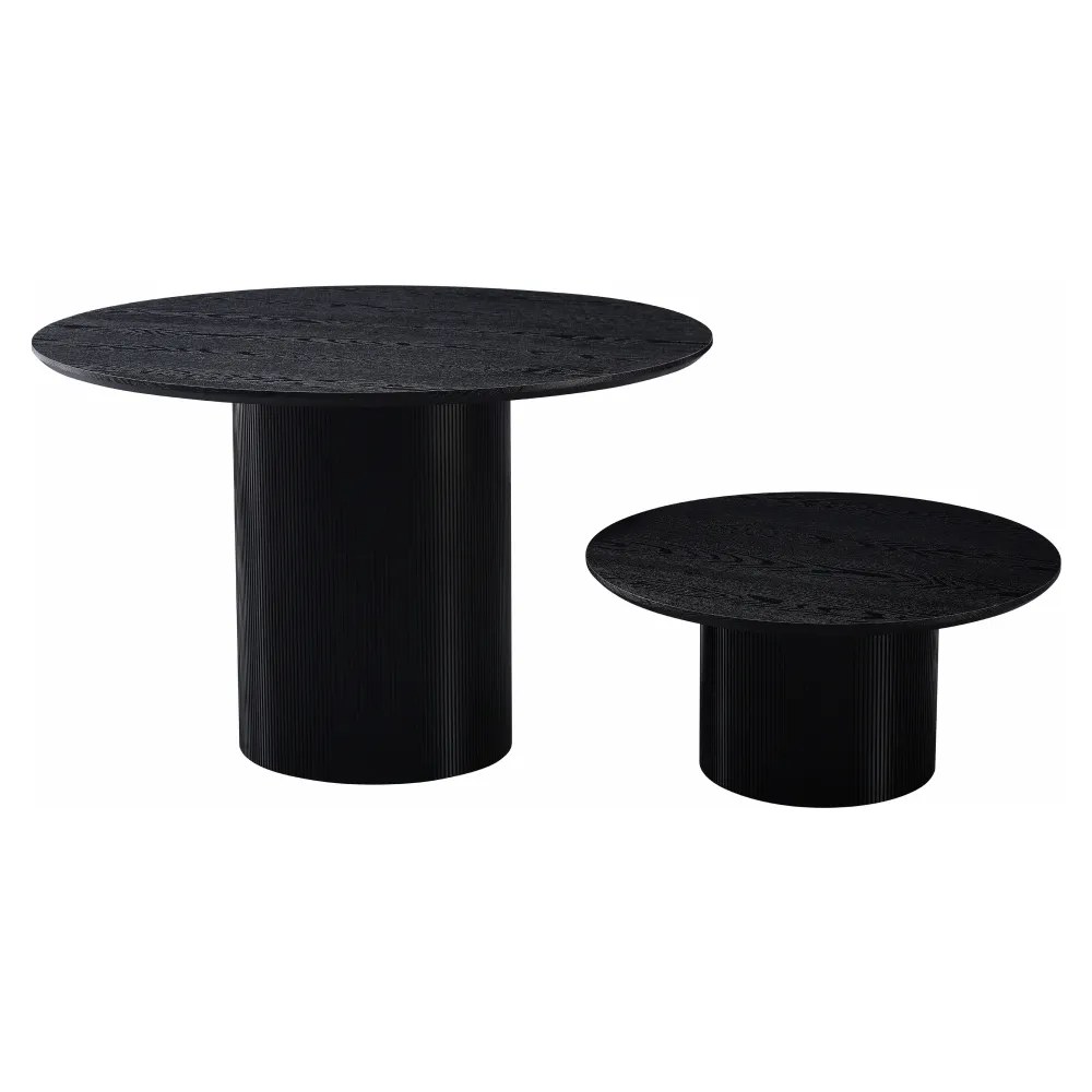 Konferenční stolek, černá, průměr 80 cm, MAHIR TYP 2
