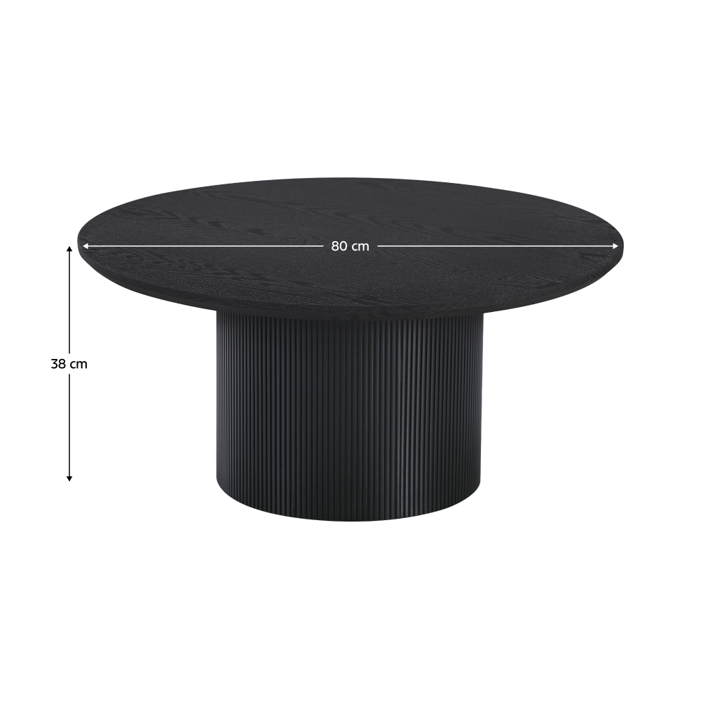 Konferenční stolek, černá, průměr 80 cm, MAHIR TYP 2