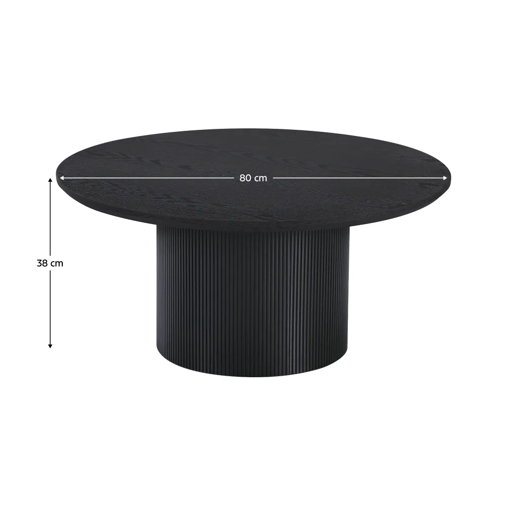 Konferenční stolek, černá, průměr 80 cm, MAHIR TYP 2