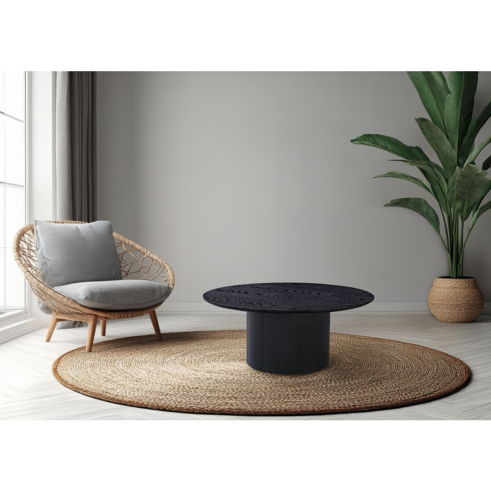 Konferenční stolek, černá, průměr 80 cm, MAHIR TYP 2