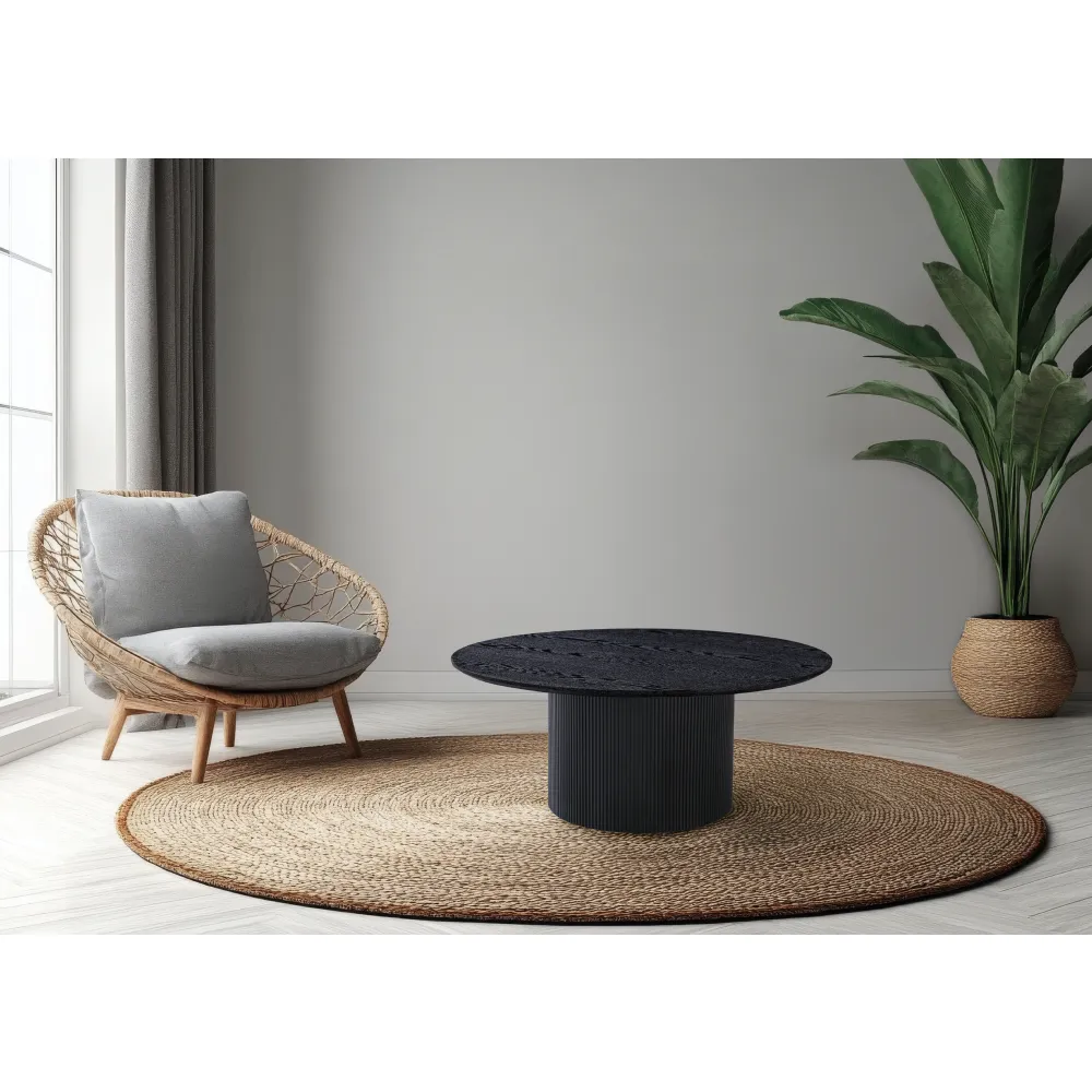 Konferenční stolek, černá, průměr 80 cm, MAHIR TYP 2