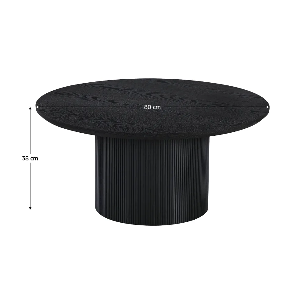 Konferenční stolek, černá, průměr 80 cm, MAHIR TYP 2