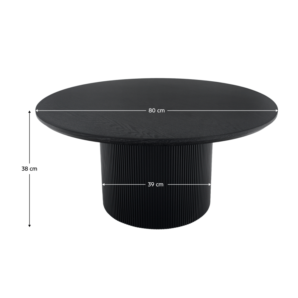 Konferenční stolek, černá, průměr 80 cm, MAHIR TYP 2