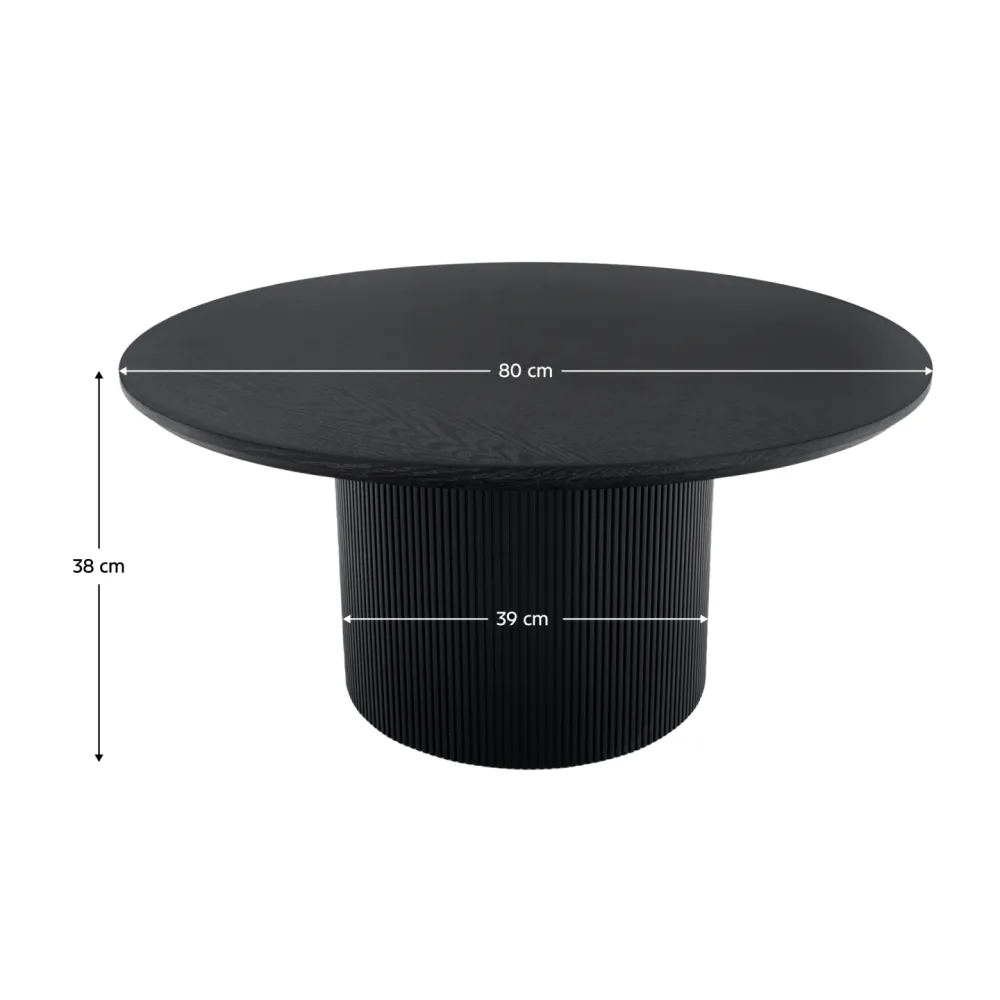 Konferenční stolek, černá, průměr 80 cm, MAHIR TYP 2