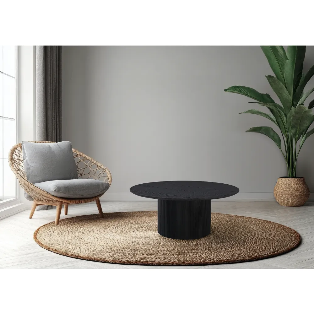 Konferenční stolek, černá, průměr 80 cm, MAHIR TYP 2