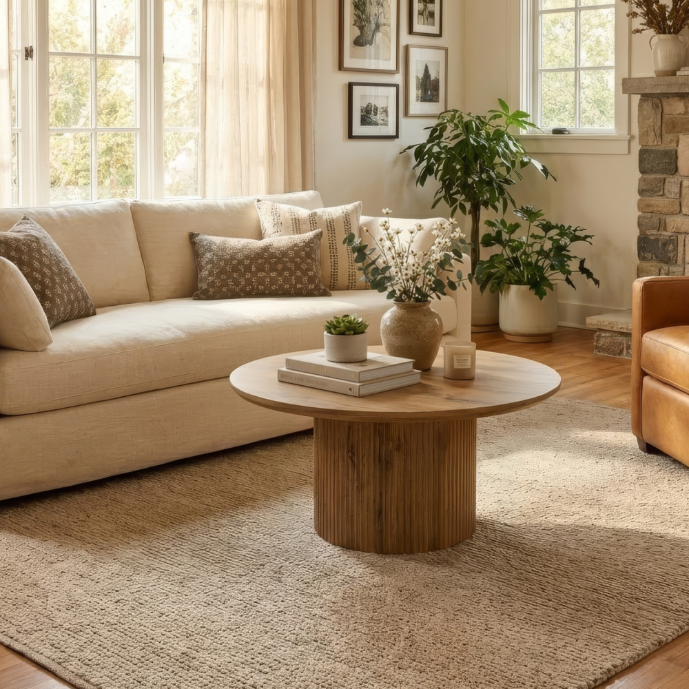 Konferenční stolek, dub, průměr 80 cm, MAHIR TYP 2