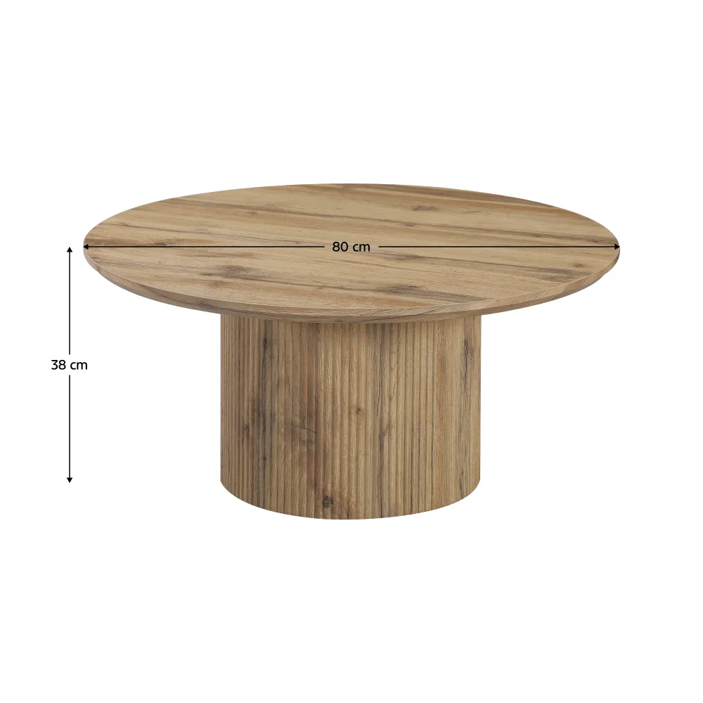 Konferenční stolek, dub, průměr 80 cm, MAHIR TYP 2