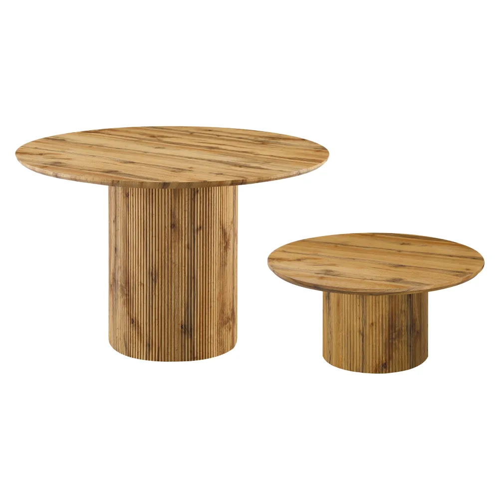 Konferenční stolek, dub, průměr 80 cm, MAHIR TYP 2
