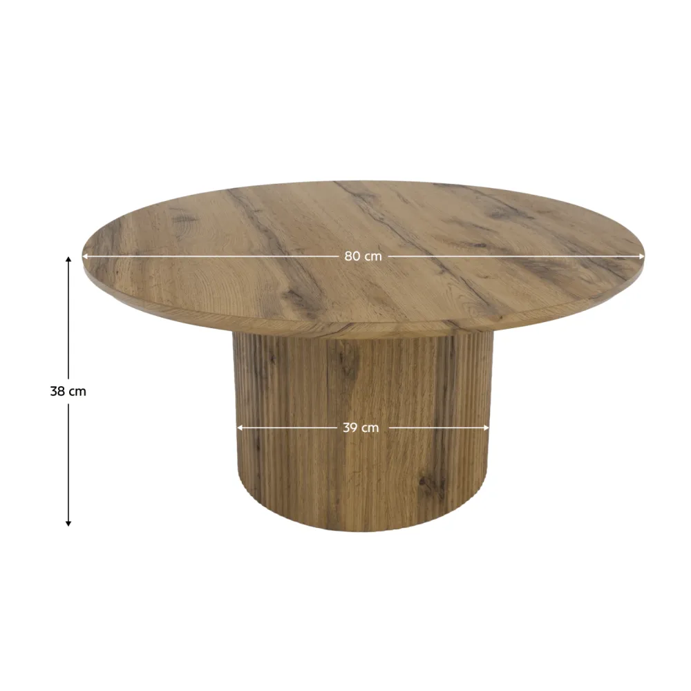 Konferenční stolek, dub, průměr 80 cm, MAHIR TYP 2
