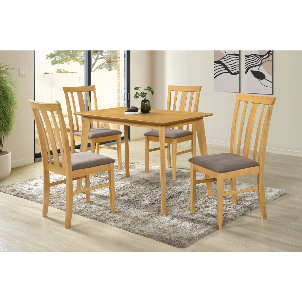 Jídelní set 1+4, dub sonoma světlý/tmavě hnědá, ROIS SET