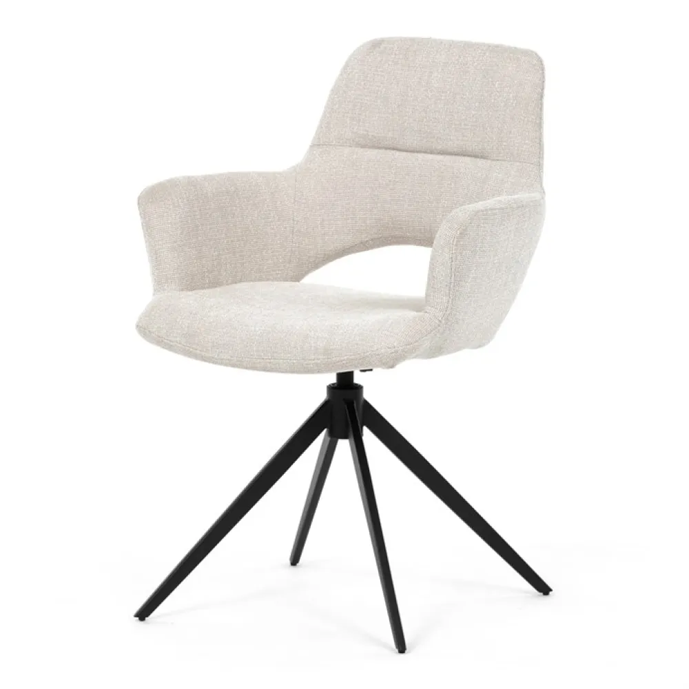 DCH-D1320 CRM2 - Jídelní židle otočná 360°, krémová, látka, DCH-D1320 CRM2