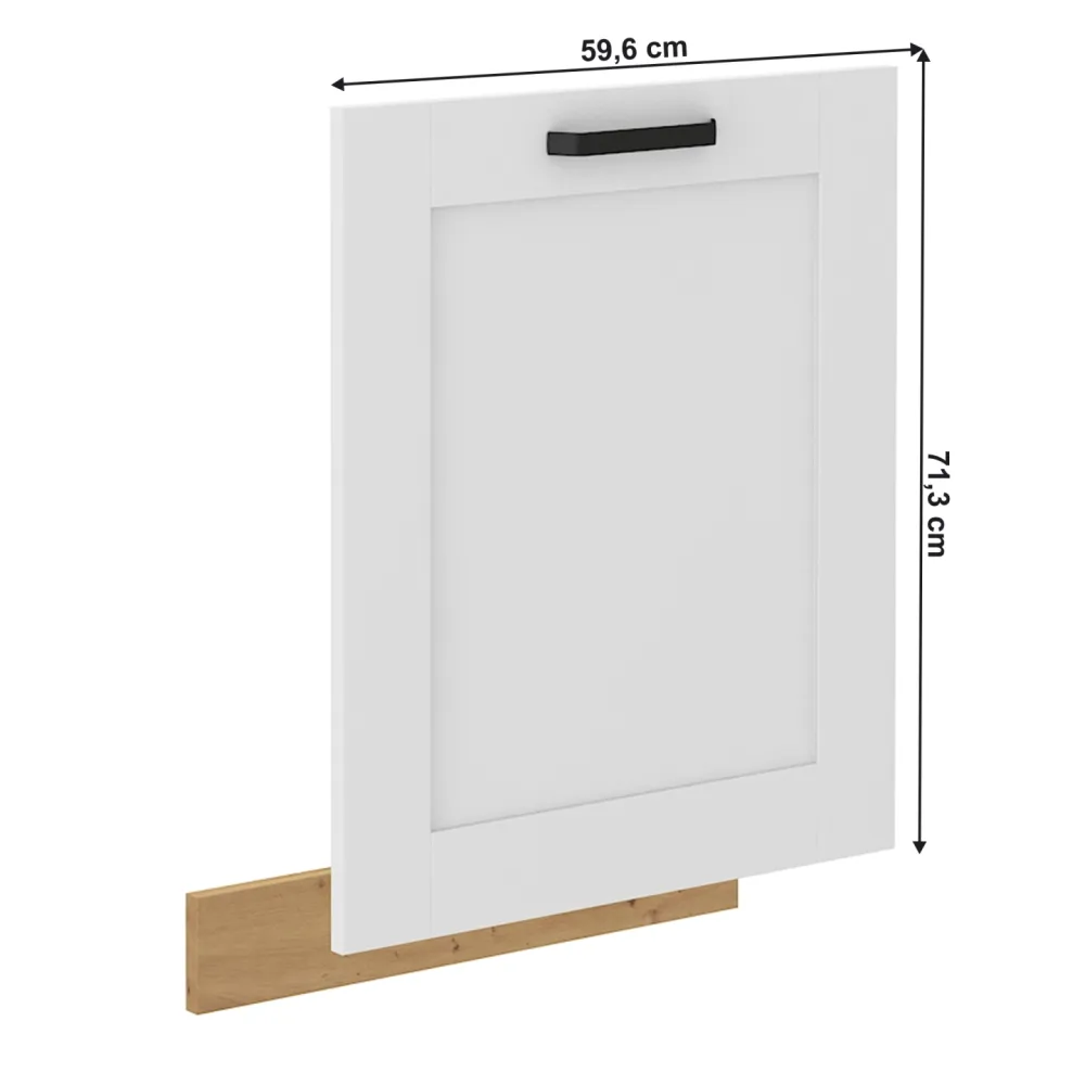Dvířka na myčku nádobí, bílá/dub artisan, LULA ZM 713x596