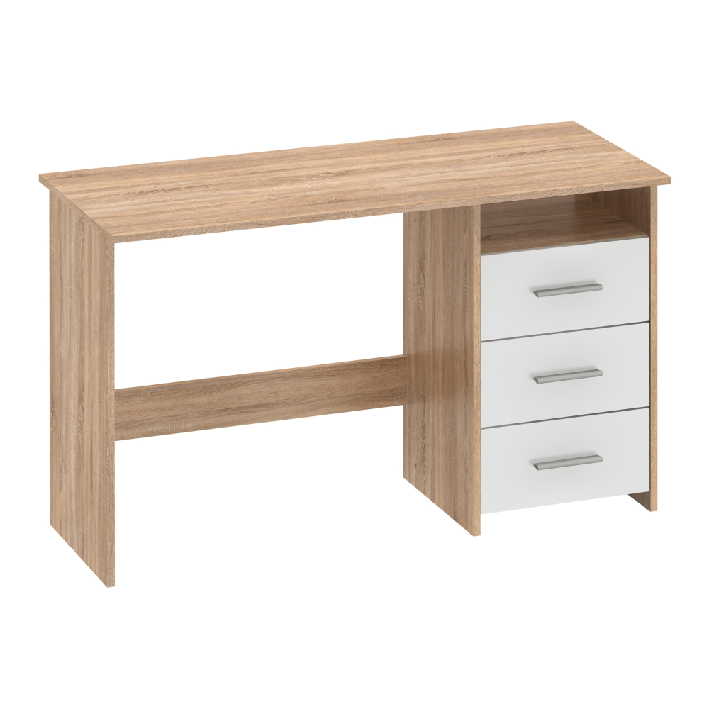 PC stůl, dub sonoma/bílá, LARISTOTE NEW